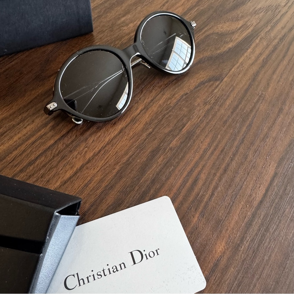 Authentic Christian Dior Women’s Black Oval Sunglasses